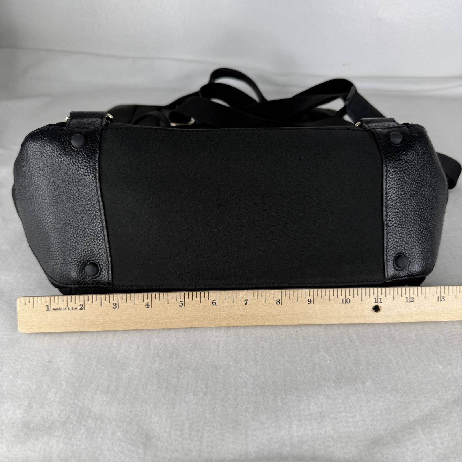 Cole Haan Backpack Grand Ambition Neoprene Large Black Leather Trim Travel Bag