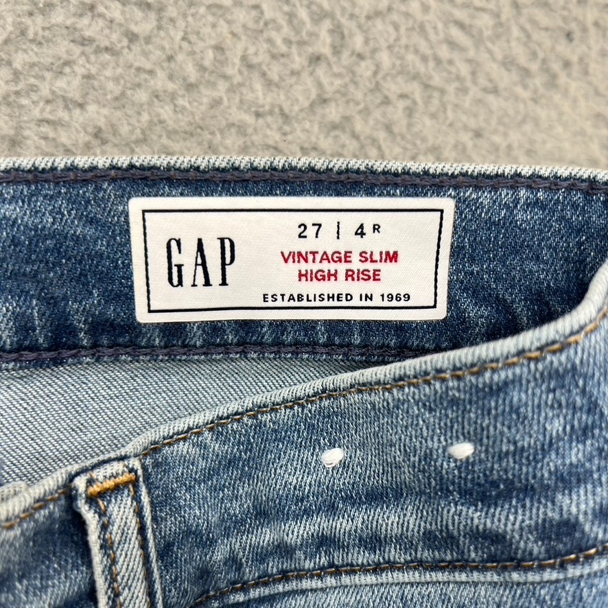 Gap Vintage Slim High Rise Jeans Womens 4 Regular Blue Denim Classic Timeless