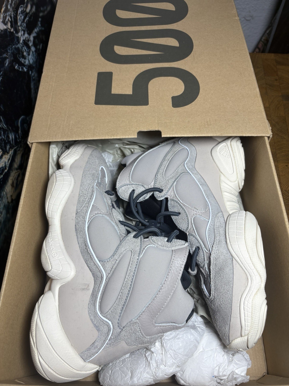 Size 10.5 – Adidas Yeezy 500 High Mist Stone
