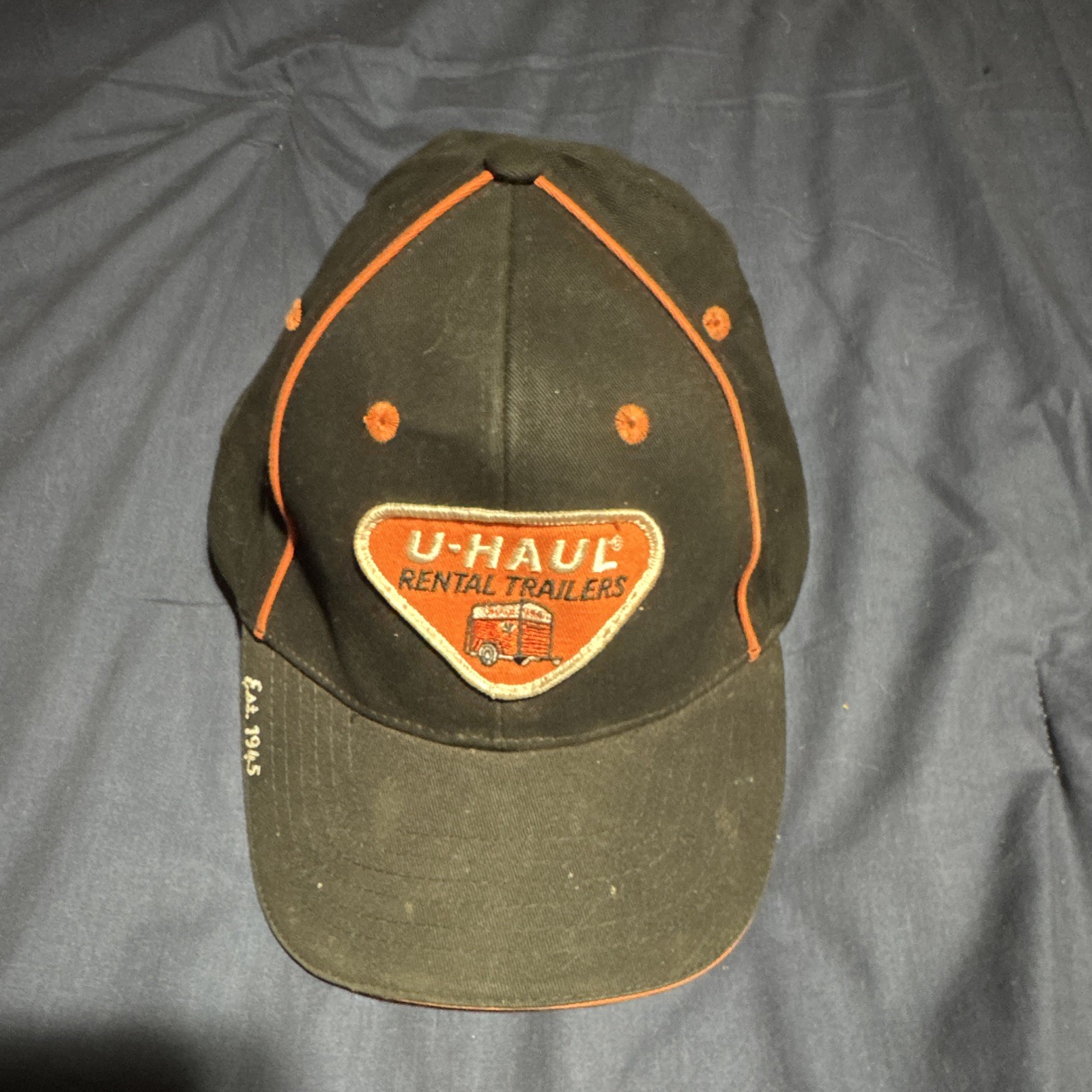 U-Haul Rental Trailers 60 Years Adjustable Black/Orange Baseball Cap, One Size