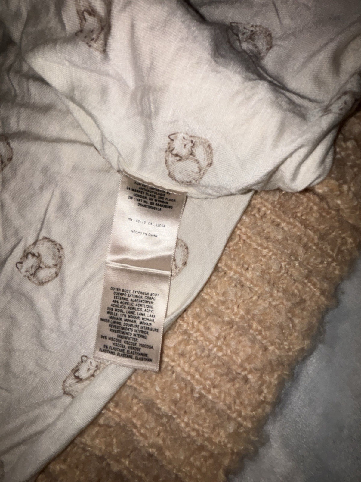 HWR Anthropologie Fox Lined Cardigan Sweater Size Small
