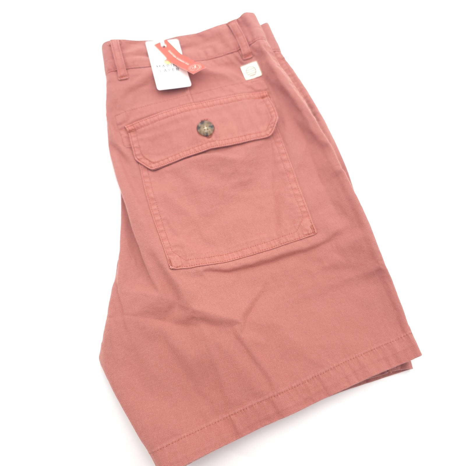 Marine Layer Utility Short Sz 30 Faded Red Stretch 6” Cargo Preppy Comfort NWT