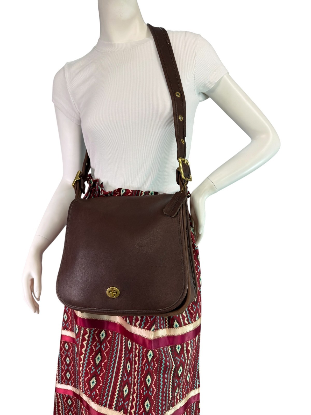 Vintage Coach Stewardess Bag Mocha Brown Leather Style M9C-9525 United States