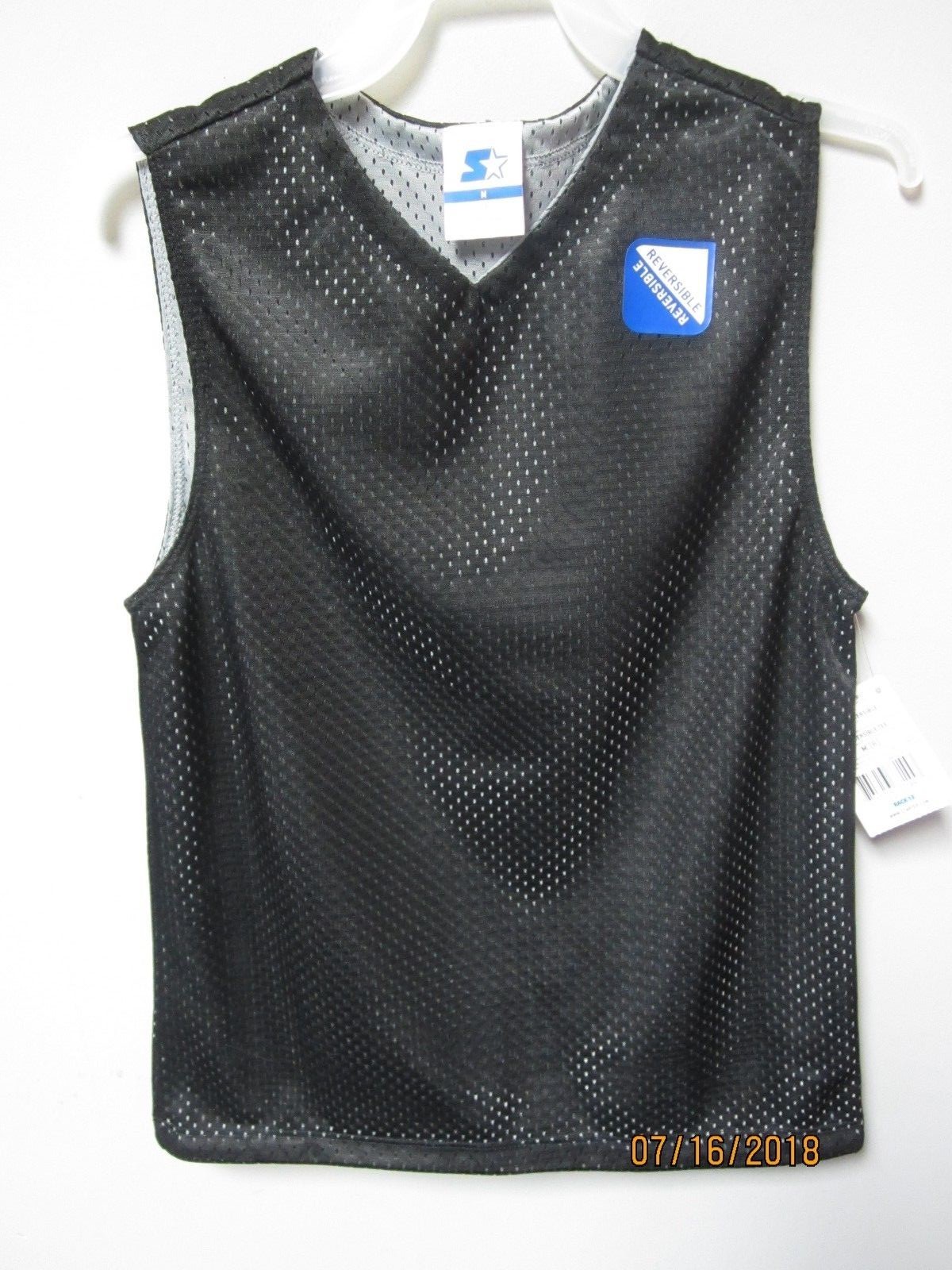 Starter SET/2 Black/Gray & Blue/Navy Reversible V-Neck Muscle Tee Size M (8)