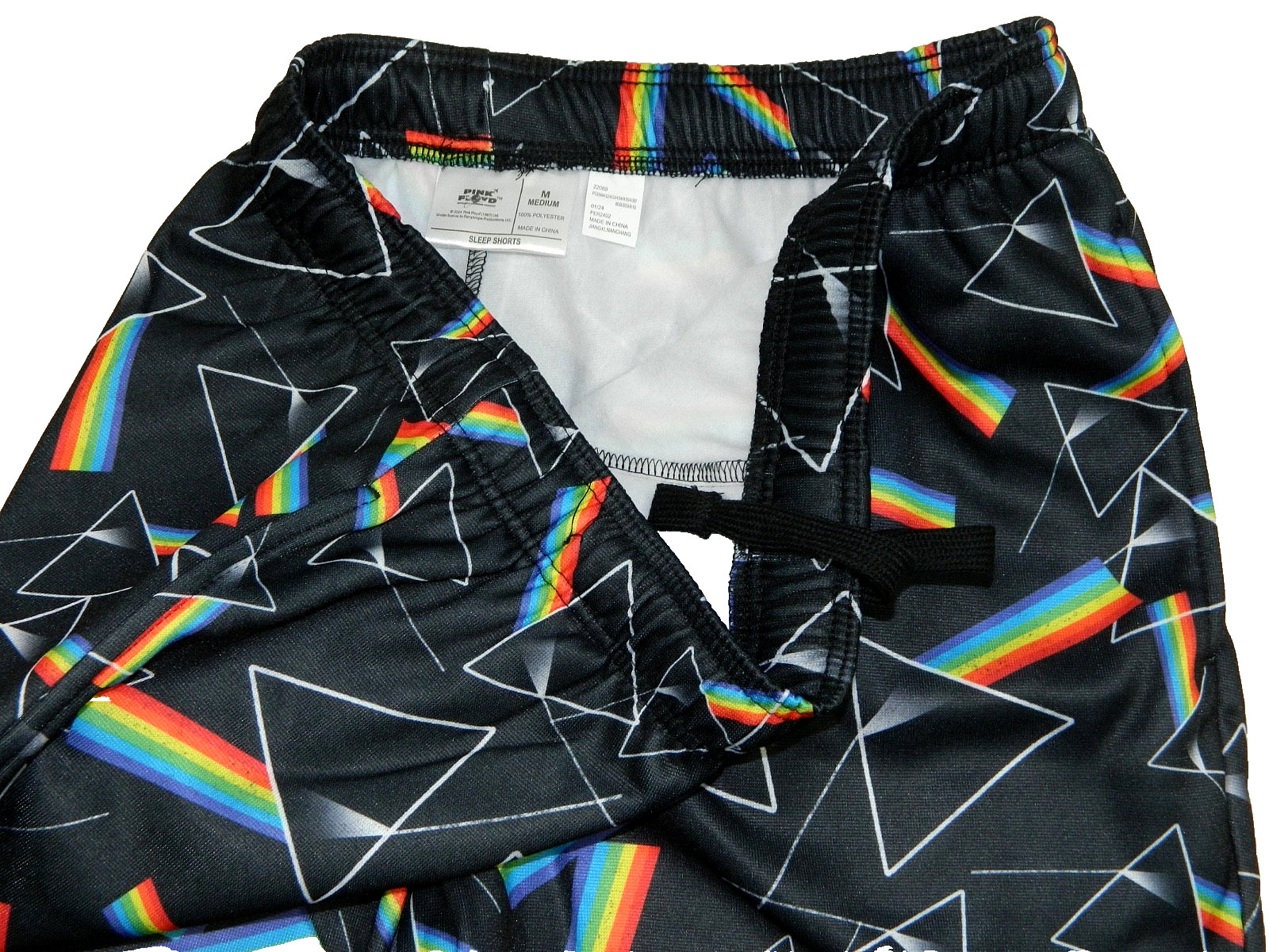 Pink Floyd Dark Side of the Moon Sleep Shorts NEW Tag L measured Size 34