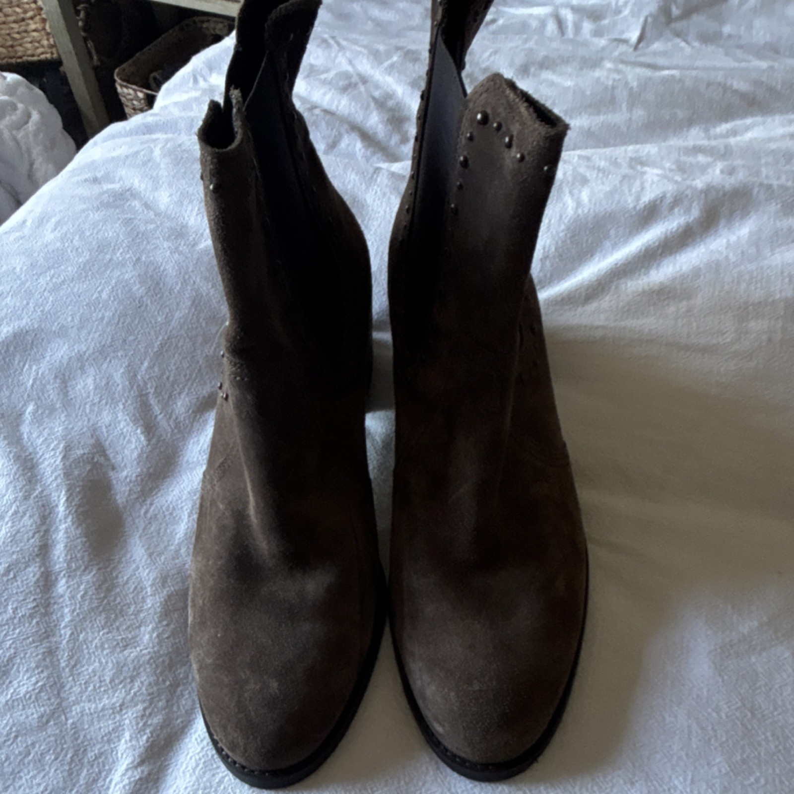Paul Green Nubuck Sheridan Ankle Booties UK 6 US 8.5 Brown Burnished Suede Zip
