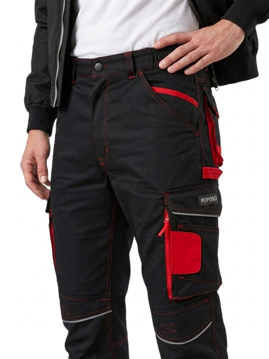 Mens Cargo Work Trousers With Knee Pads Pockets Safety Heavy Duty Combat Pants