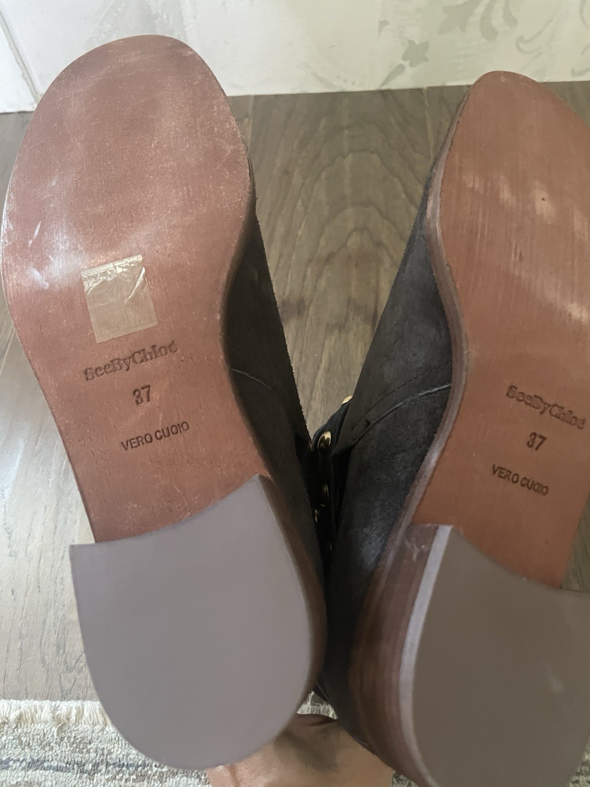 See by Chloe Neo Janis Brown Suede Ankle Boots Sz 37 US 7