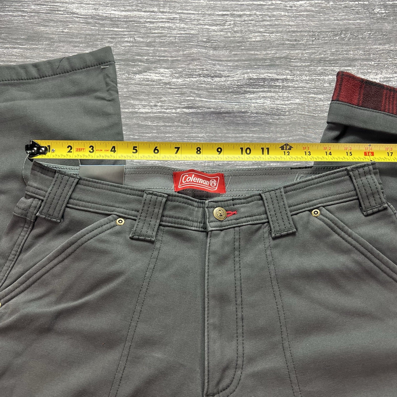 Coleman Fleece Lined Pants Utility Stretch Canvas Work Gray Men’s Size 32X30 NEW