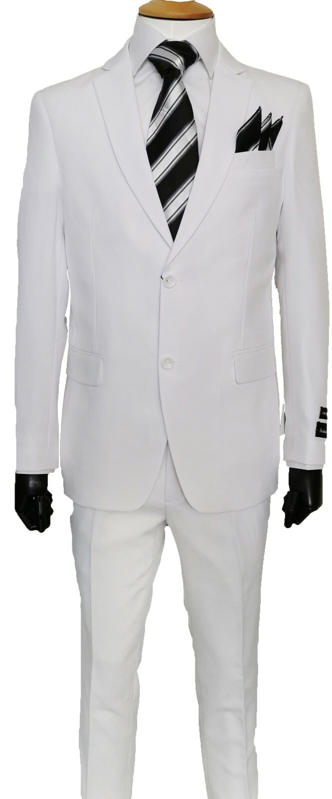 Men’s Two Button Slim Fit Suit Flat Front Pants Design By Fortino Landi 702Ps
