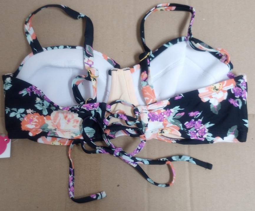 Xhilaration Bikini Top Underwire Strappy Floral Tropical Plus Size