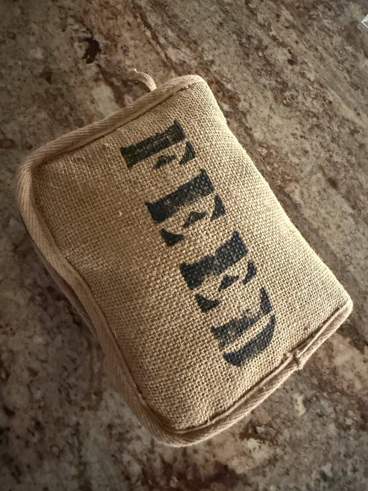 Feed 100 Children of the World Convertible Re-Usable Tote Bag Burlap/Cotton EUC
