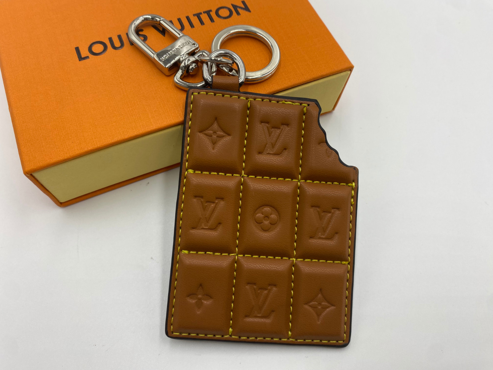 Louis Vuitton LV Chocolate Monogram Key Holder Bag Charm Keychain