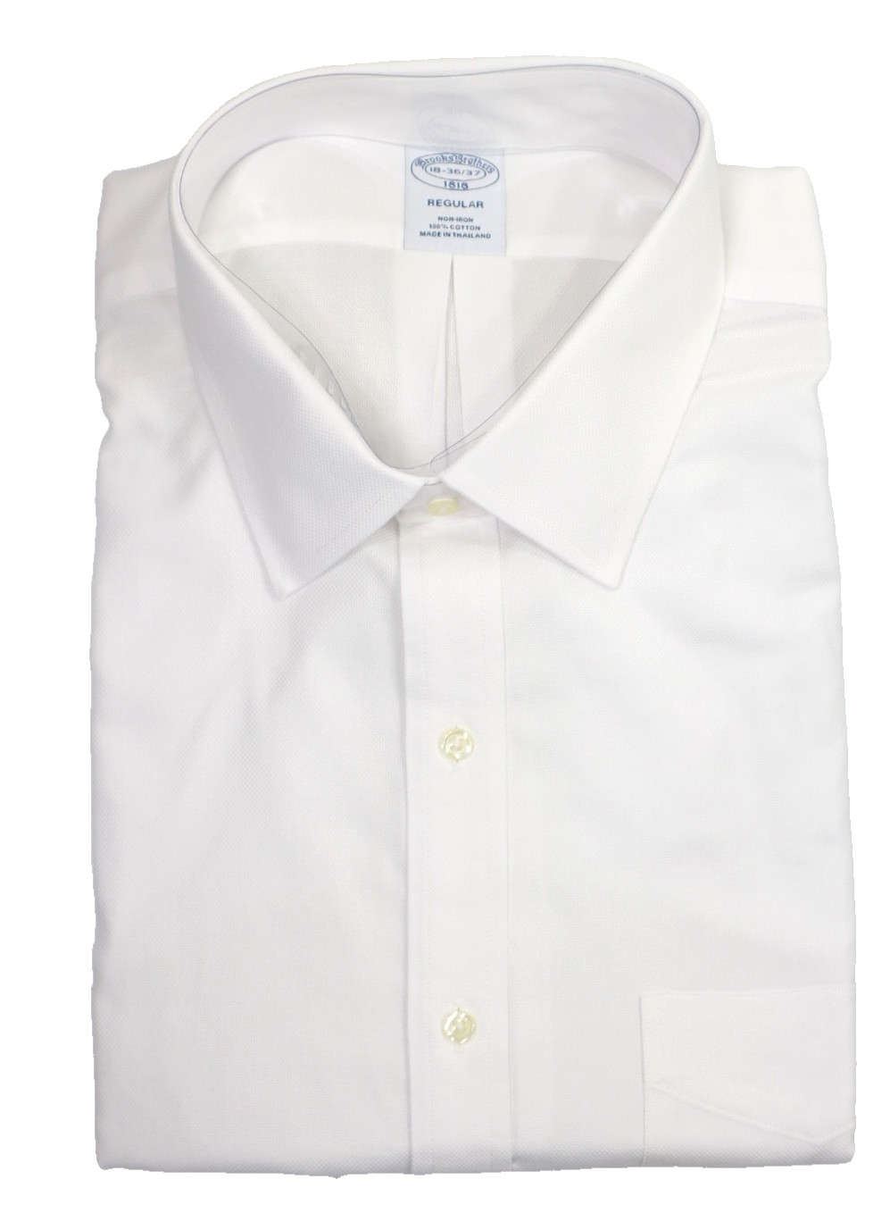 Brooks Brothers REGULAR Non-Iron All Cotton 18-36/37 Ainsley Collar White