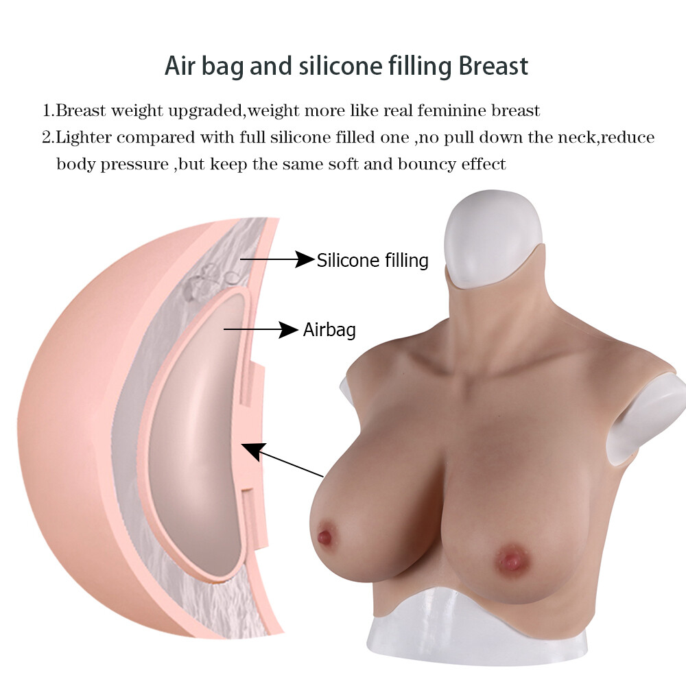 Dokier 8th Silicone Breast Forms Breastplate Fake Boobs With Bloodshot B-H Cup