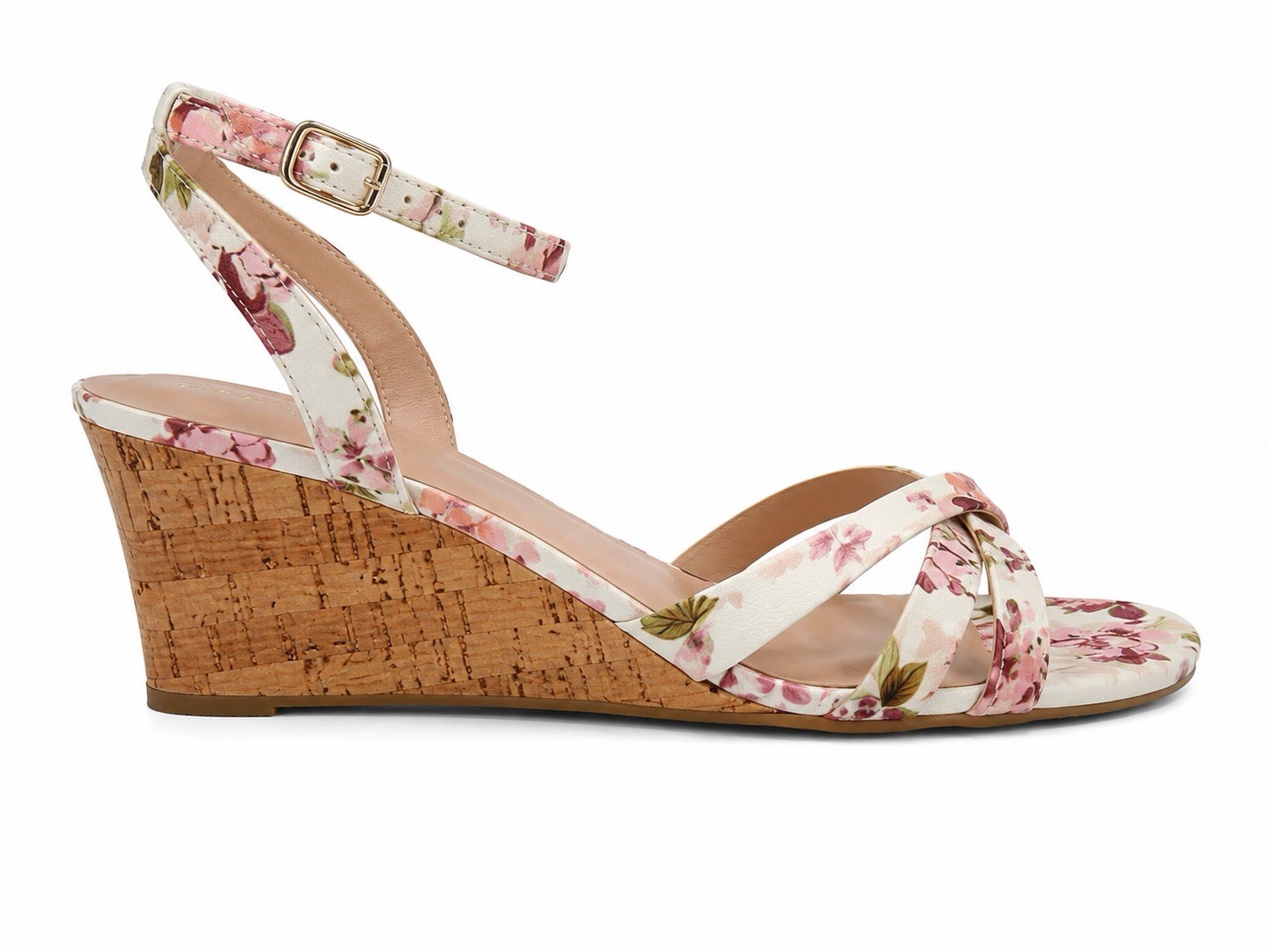 Bandolino Adler Floral Cork Wedge Sandals Women’s Size 10M Ankle Strap New