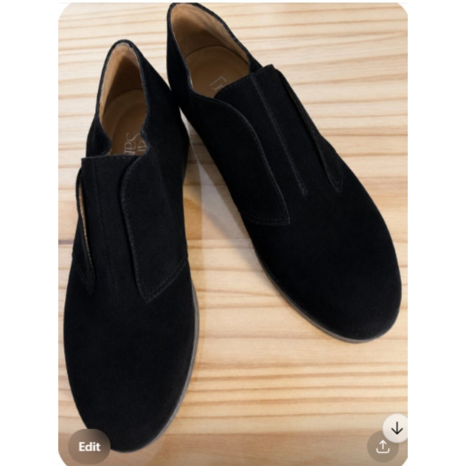 Franco Sarto “Lucille” Black Suede Leather NWOT Slip On | Venetian Flat 6.5 M