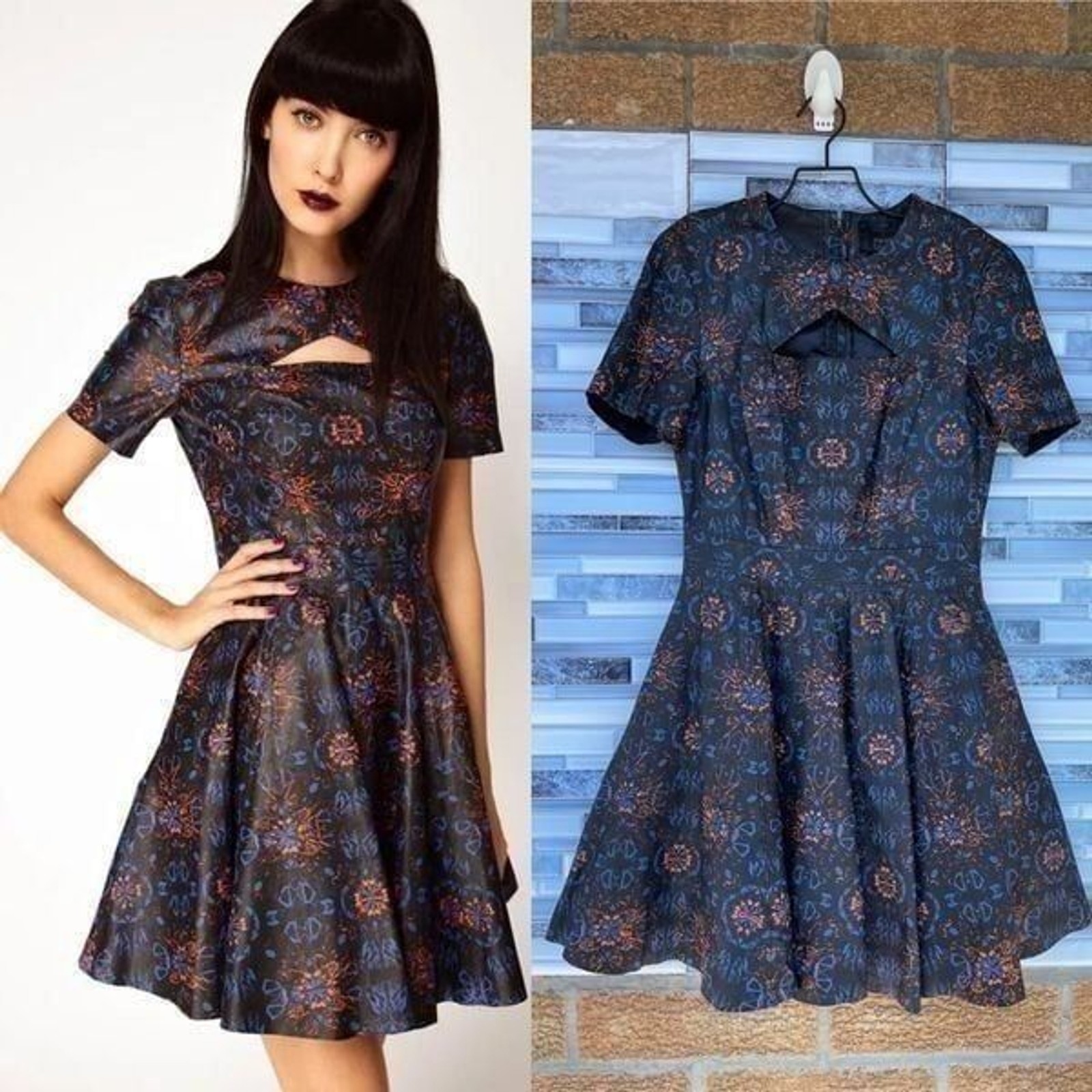 Markus Lupfer x ASOS leather skater dress size 6