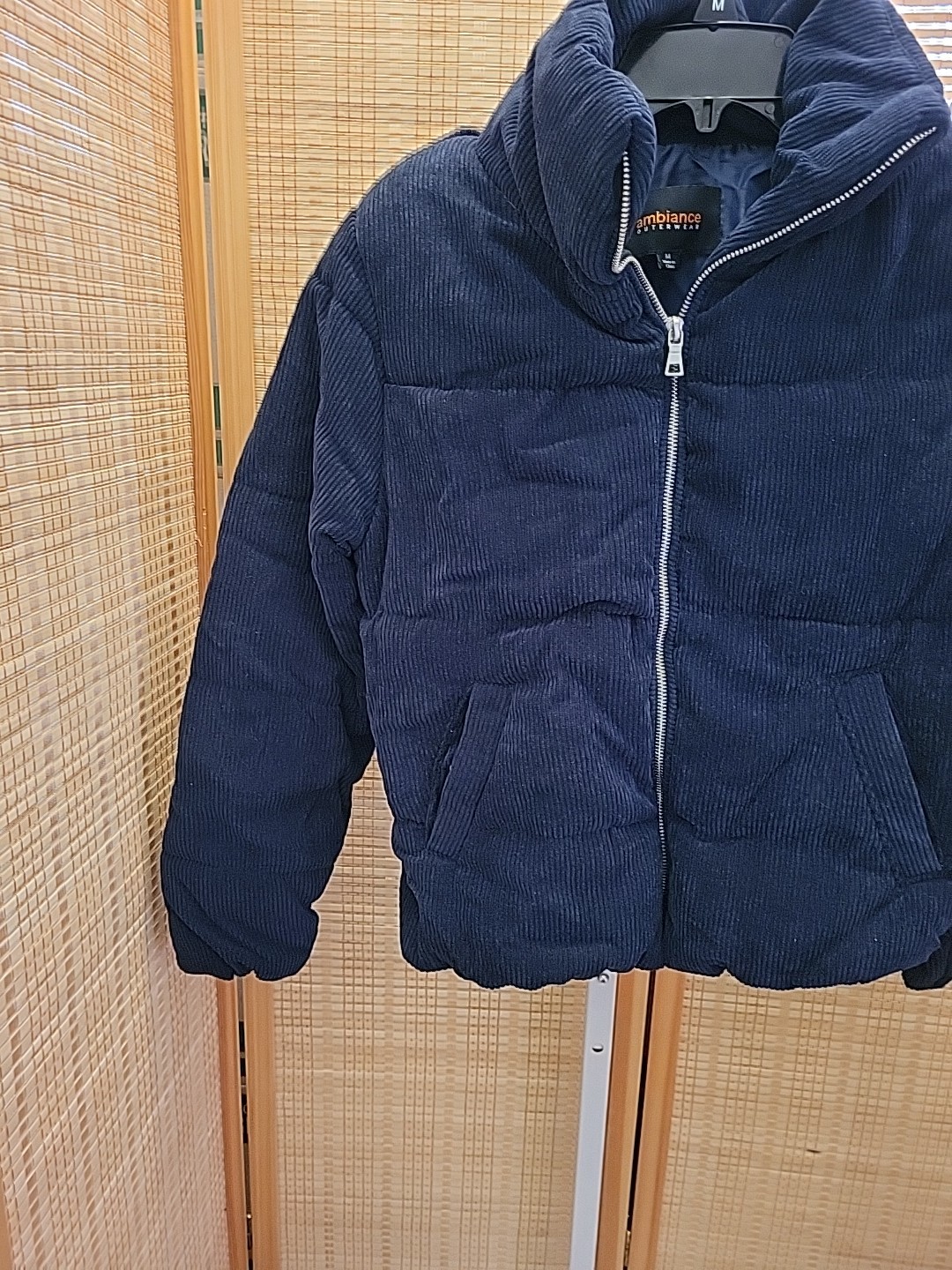 Ambiance Outerwear Jackets Womens Size Medium Blue Polyester Pockets Zipper