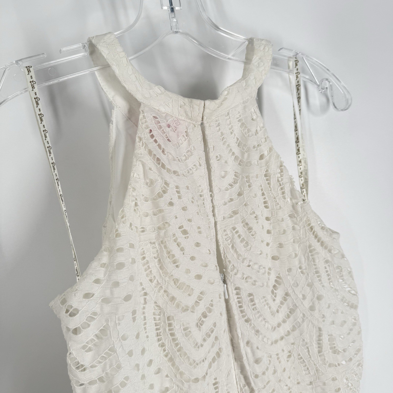 Lilly Pulitzer Edona Romper Womens Size 00 White Lace Ruffle Sleeveless Lined