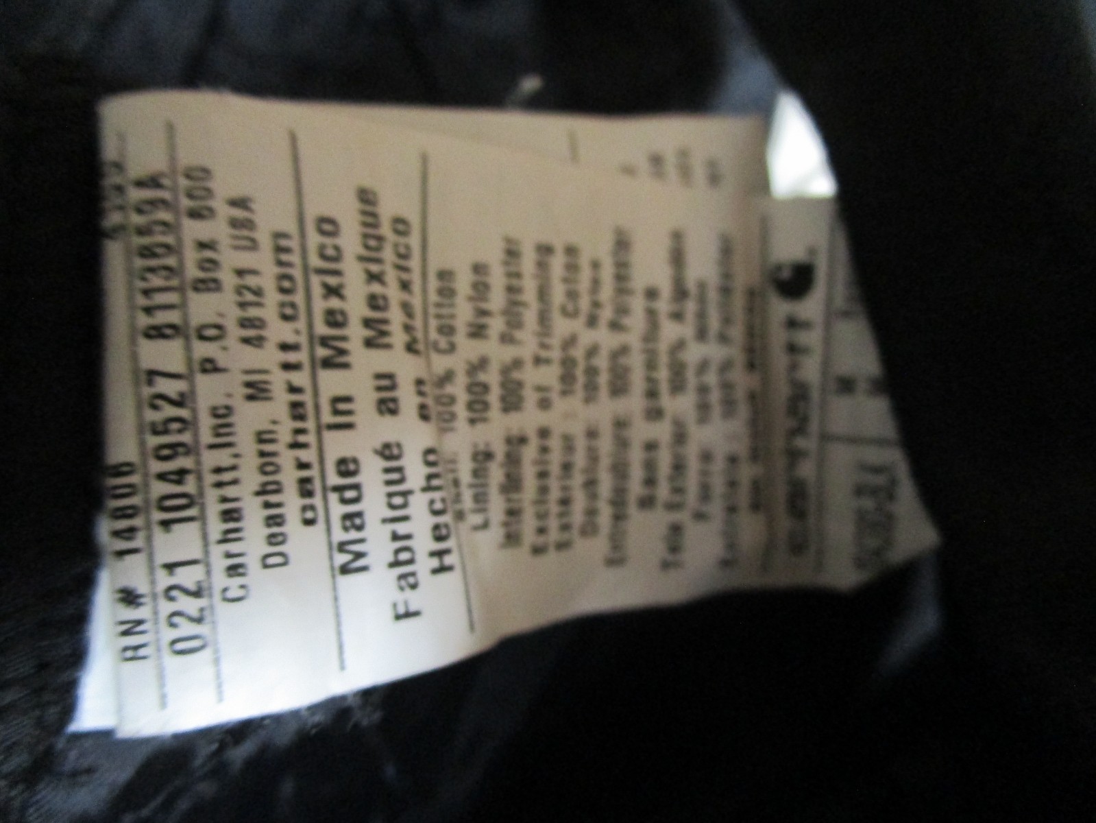 Carhartt bibs black used 104393 size Medium