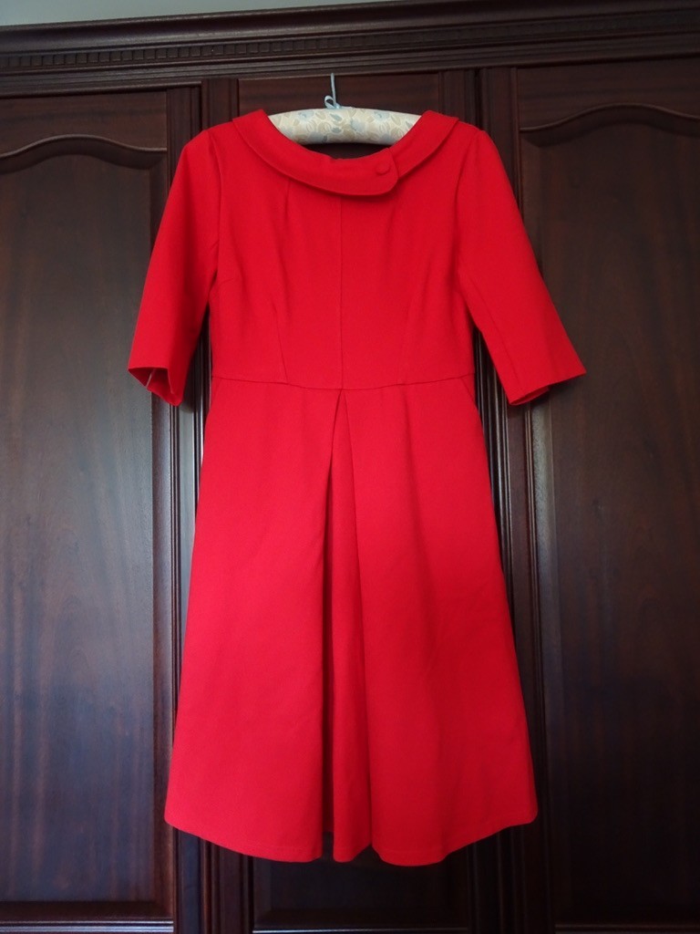 New Jolie Moi “Kyndall” Button Neck Dress, red size 14