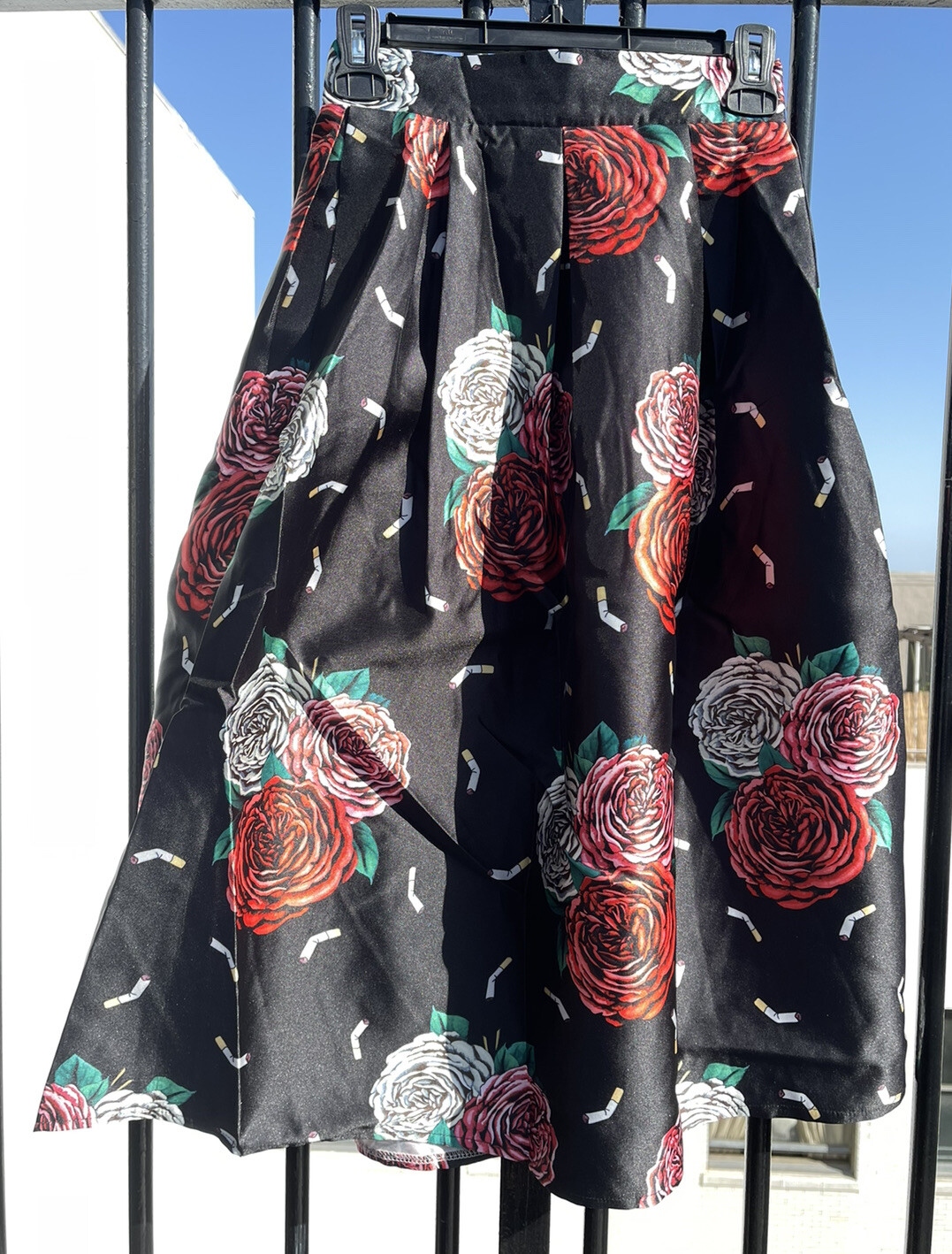 NWT Hesperus Retro vtg Rockabilly Full Midi Circle novelty print cigarette S&XS