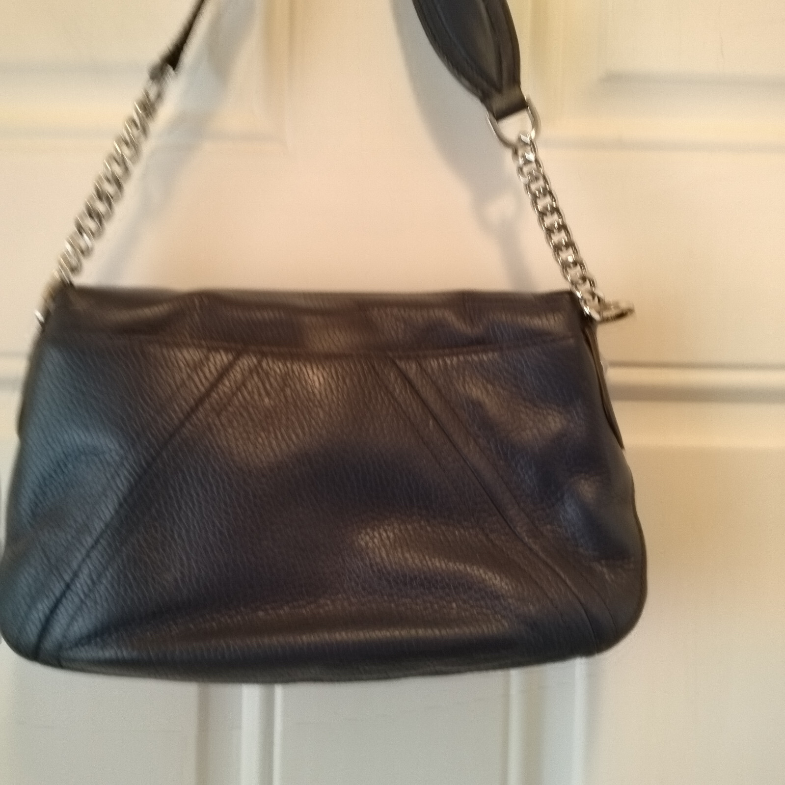 Michael Kors Navy Blue Studded Leather BA-1806 F18 small Satchel Purse P1316
