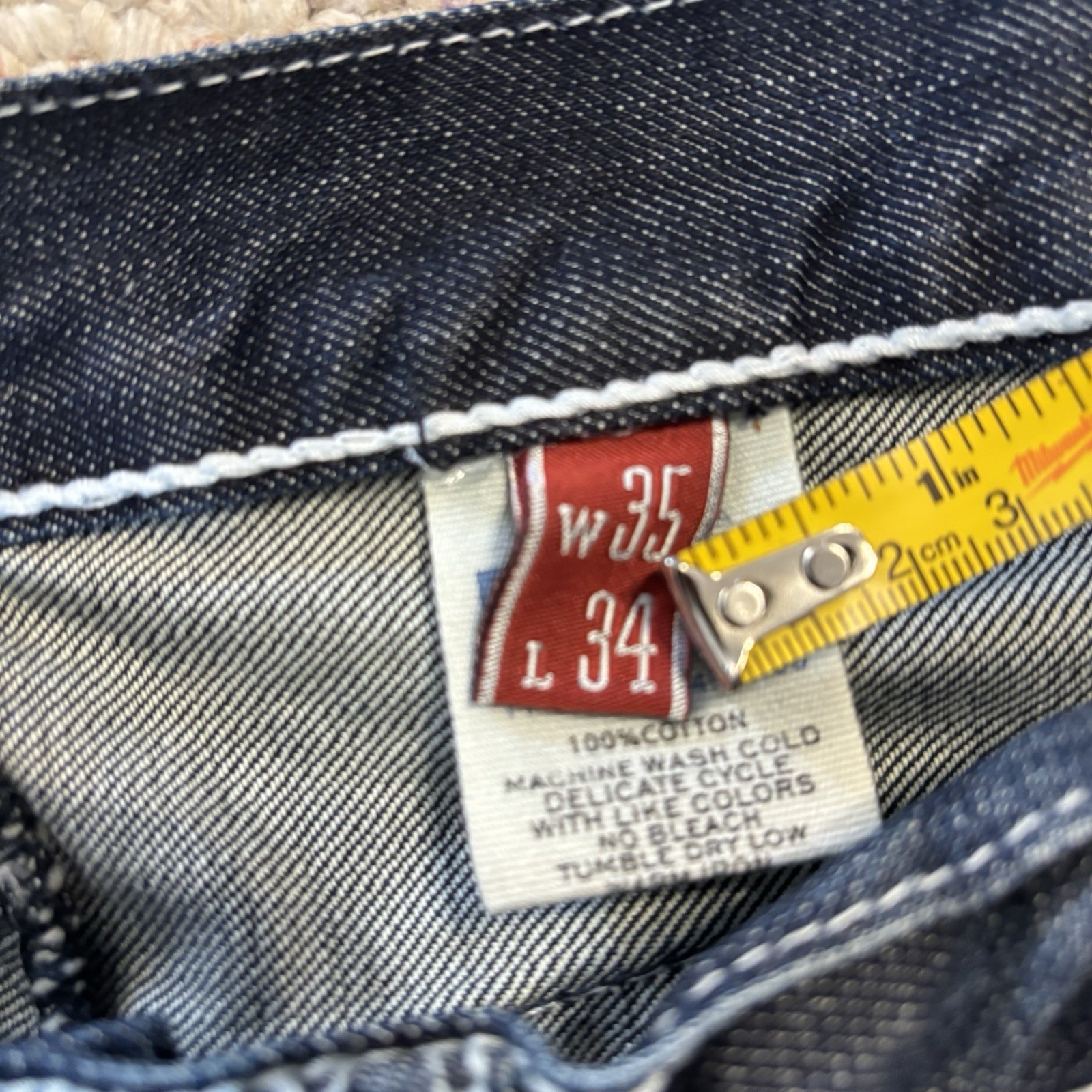 John B. Stetson Co. Men’s 1014 Rocker Boot Cut Western Blue Jeans Size 35X34
