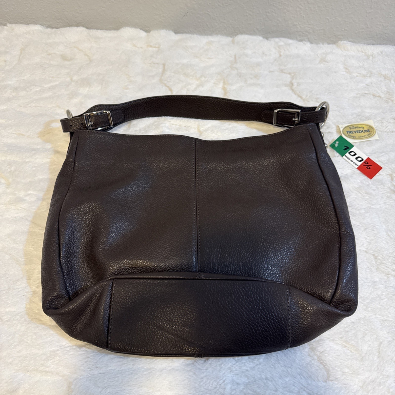 Pelletteria Prevedoni pebble Brown Leather Inner Pocket Shoulder Bag boho