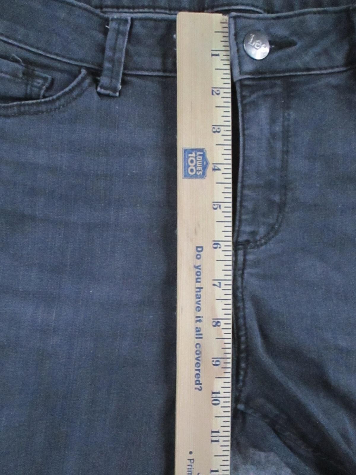 Lee Straight Jeans Womens 12 Gray Charcoal Wash Mid Rise Stretch Shaping 32×30