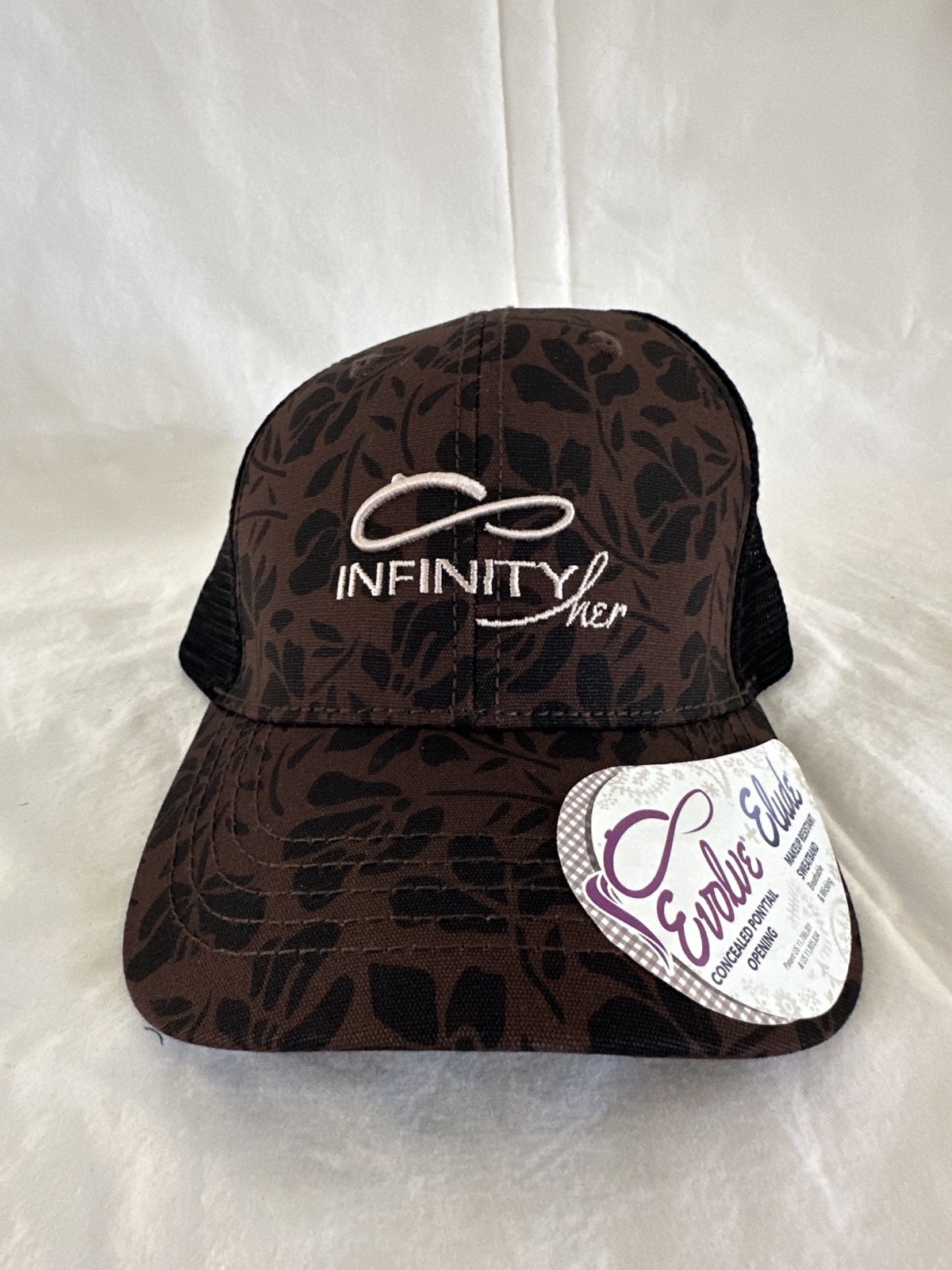 Infinity Her Modern Trucker 6-Panel Structured Cap Hat Adjustable Closure Brown