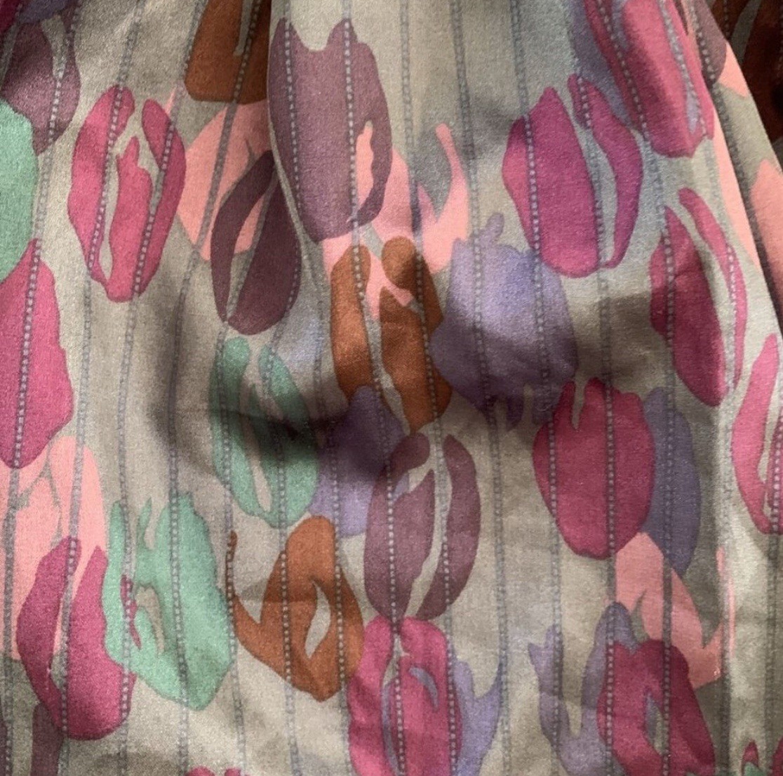 Y2K Satin Cami Babydoll Top size small American Rag CIE Grey Purple & Brown Club