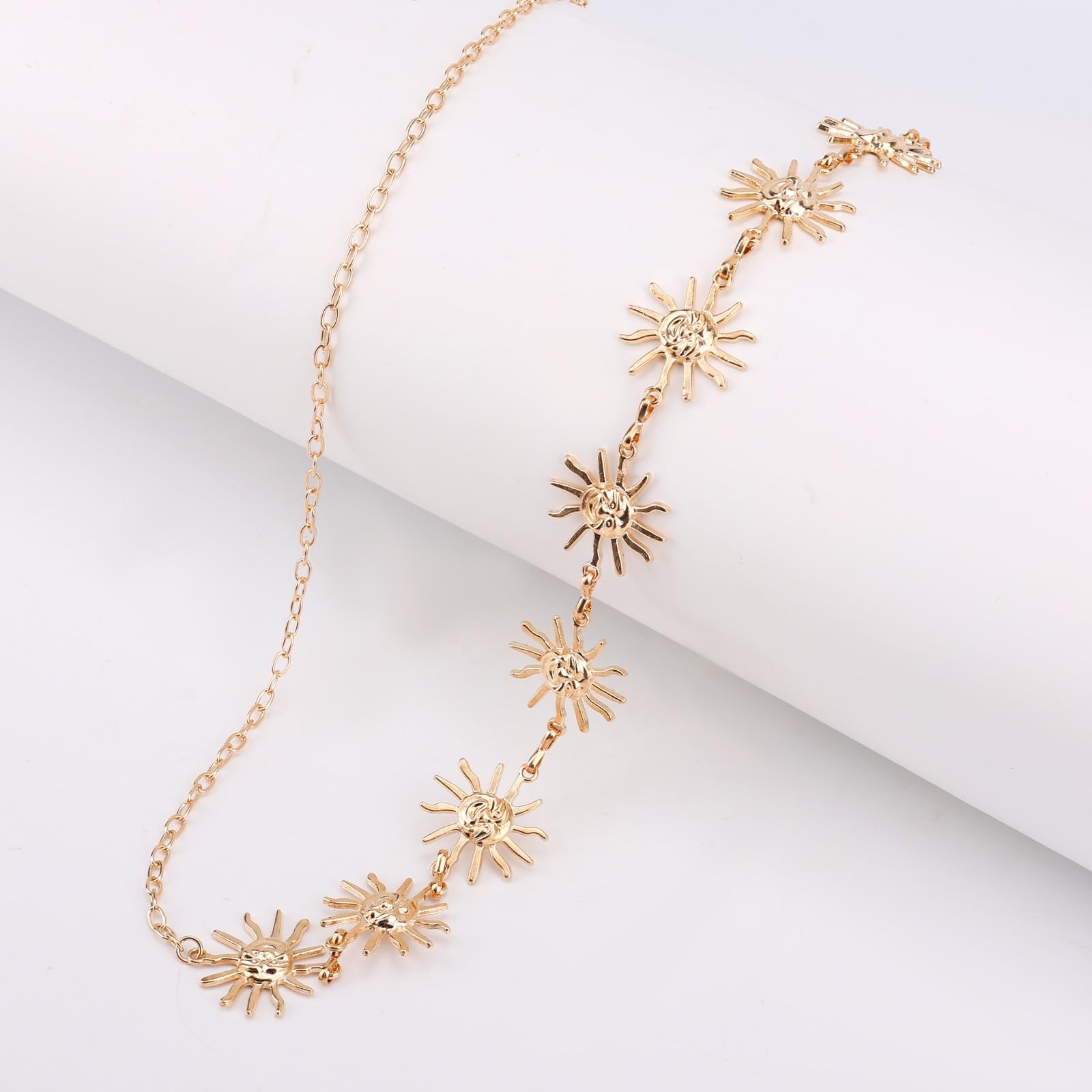 Mikovivi Gold Sun Waist Chain Belt for Women, Adjustable, 43in