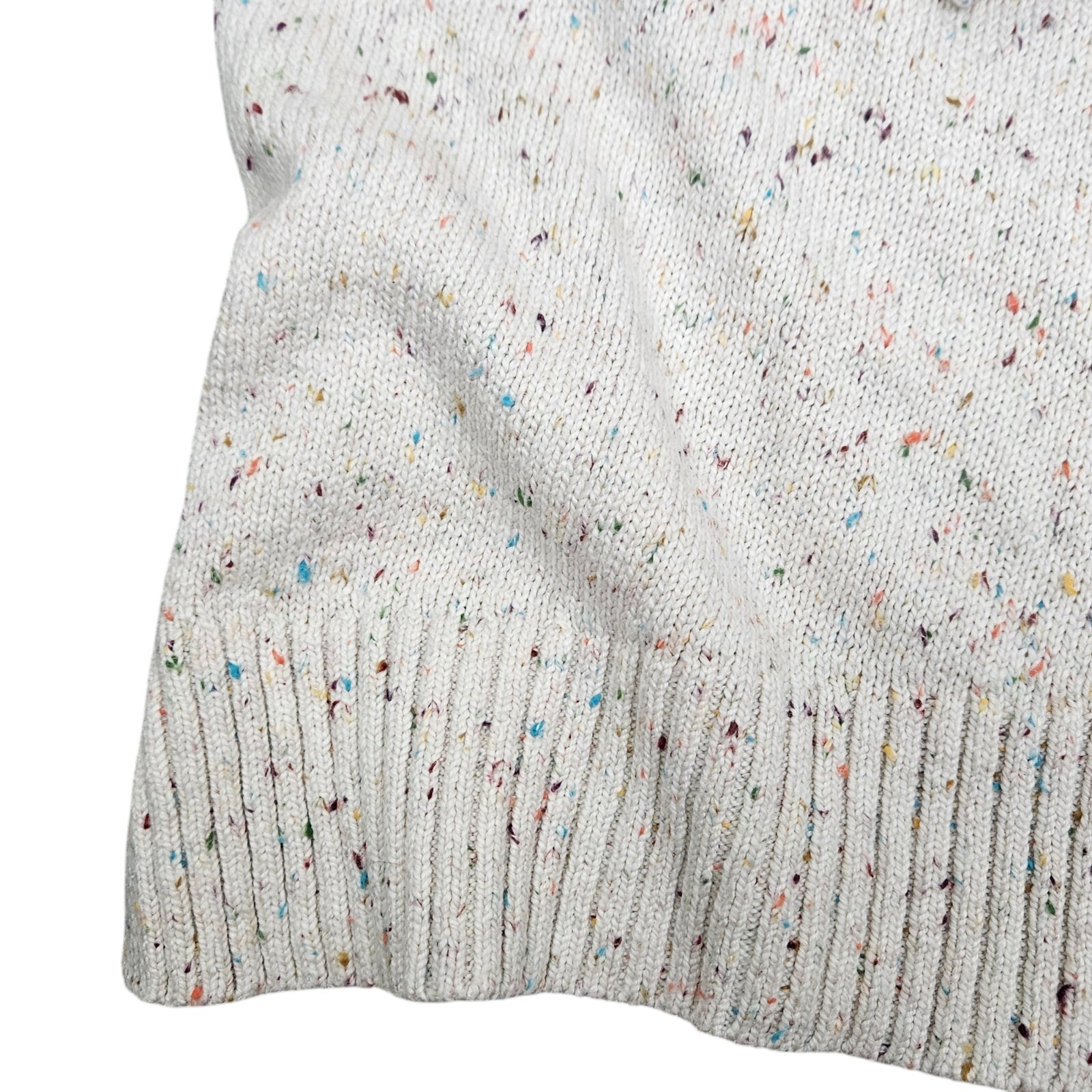 Loft Ivory Multicolor Speckle Oversize Cowl Neck Sweater Dolman Sleeve Small