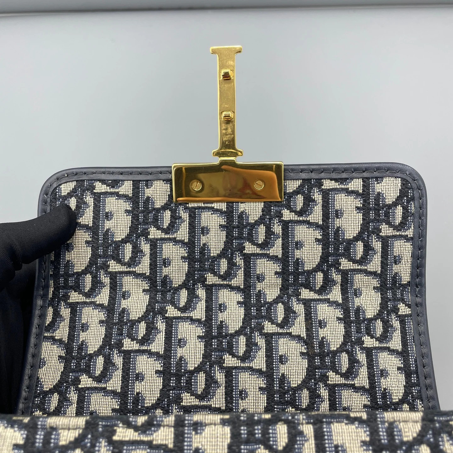 Dior 30 Montaigne Mini Box Bag Beige Navy Oblique (ym051726c3r)