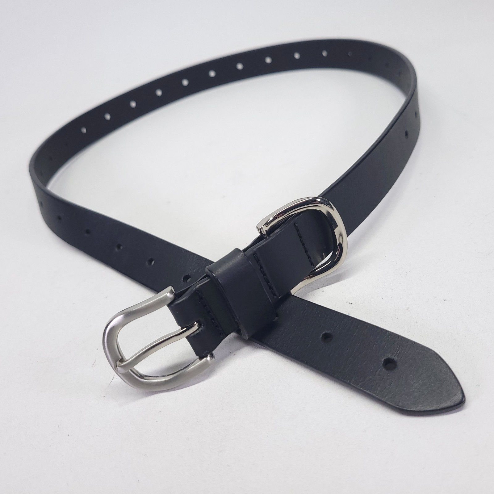 Metal Keeper Leather Belt 30 32 34 Black