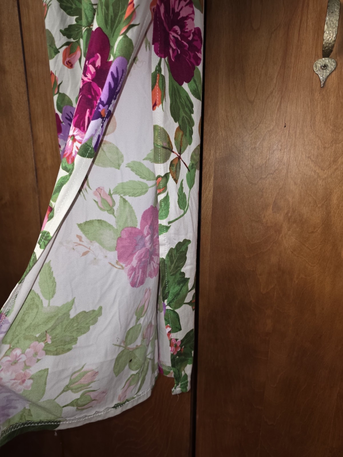 Ladies Summer Floral Sundress WithCross Back Staps Long Cotton Dress Size Small
