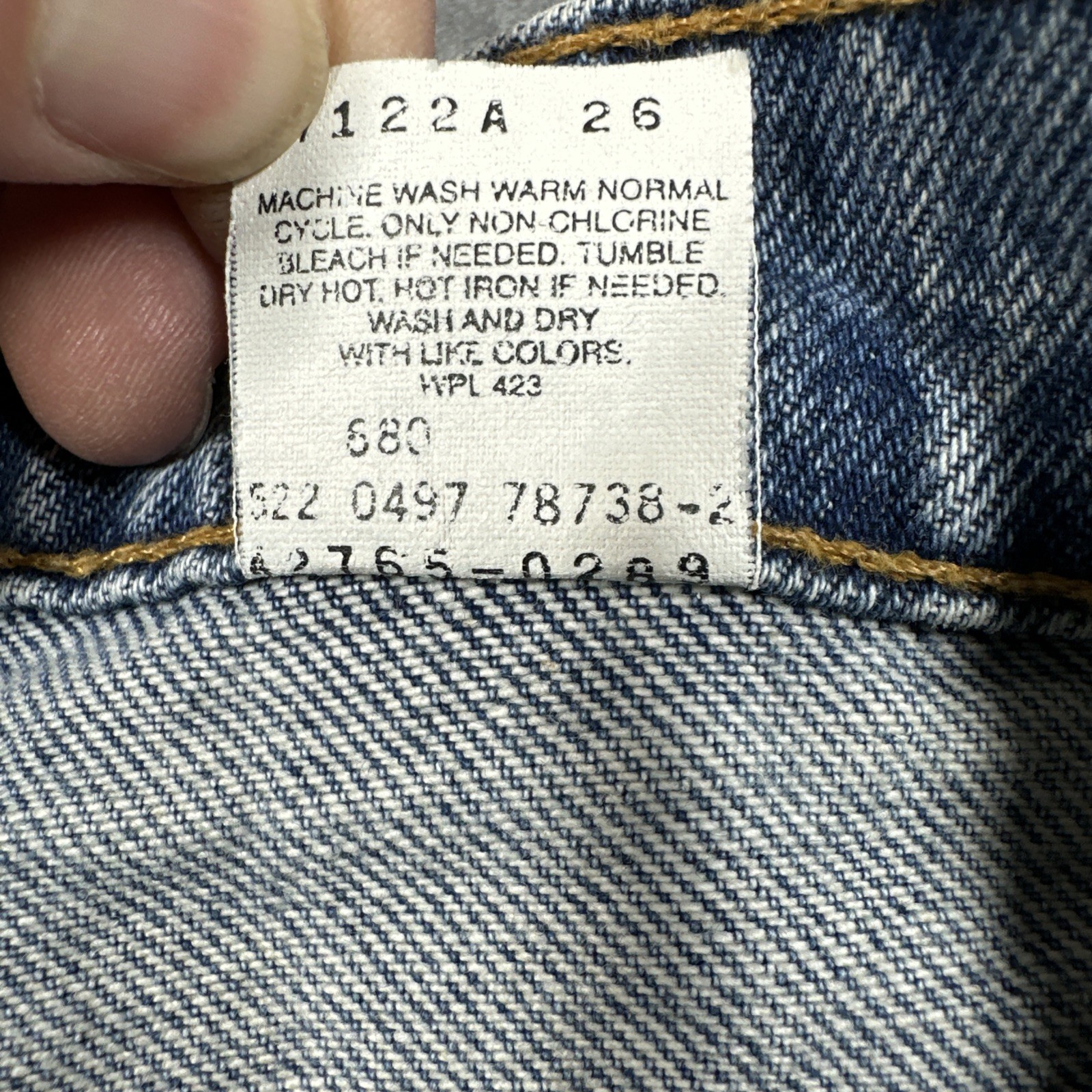 Vintage Levis 565 Wide Leg Loose Jeans 30×28 Orange Tab Made in USA