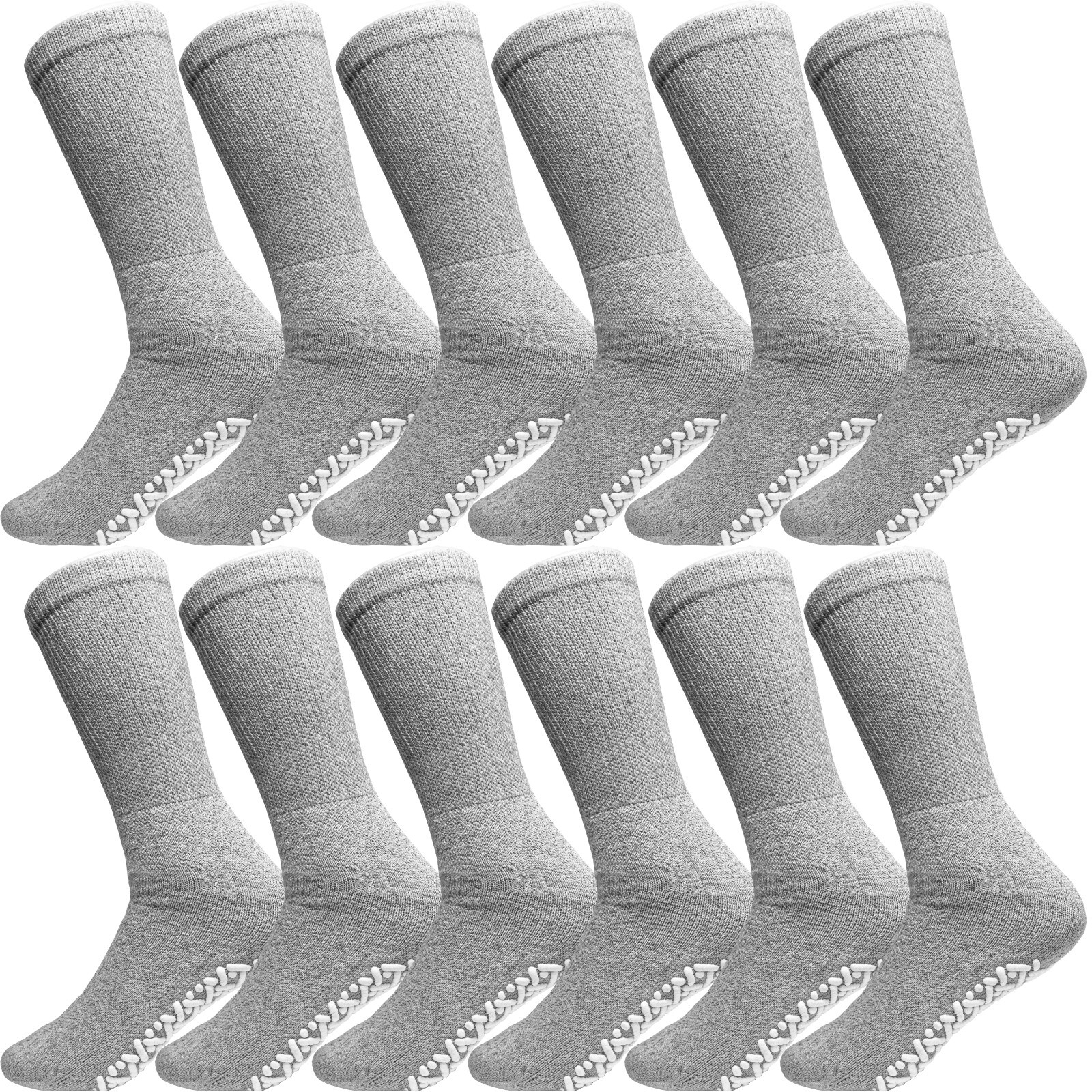 6 Pairs Non-Binding Loose 3XL Crew Sock Non-Slip Diabetic Socks for Men & Women