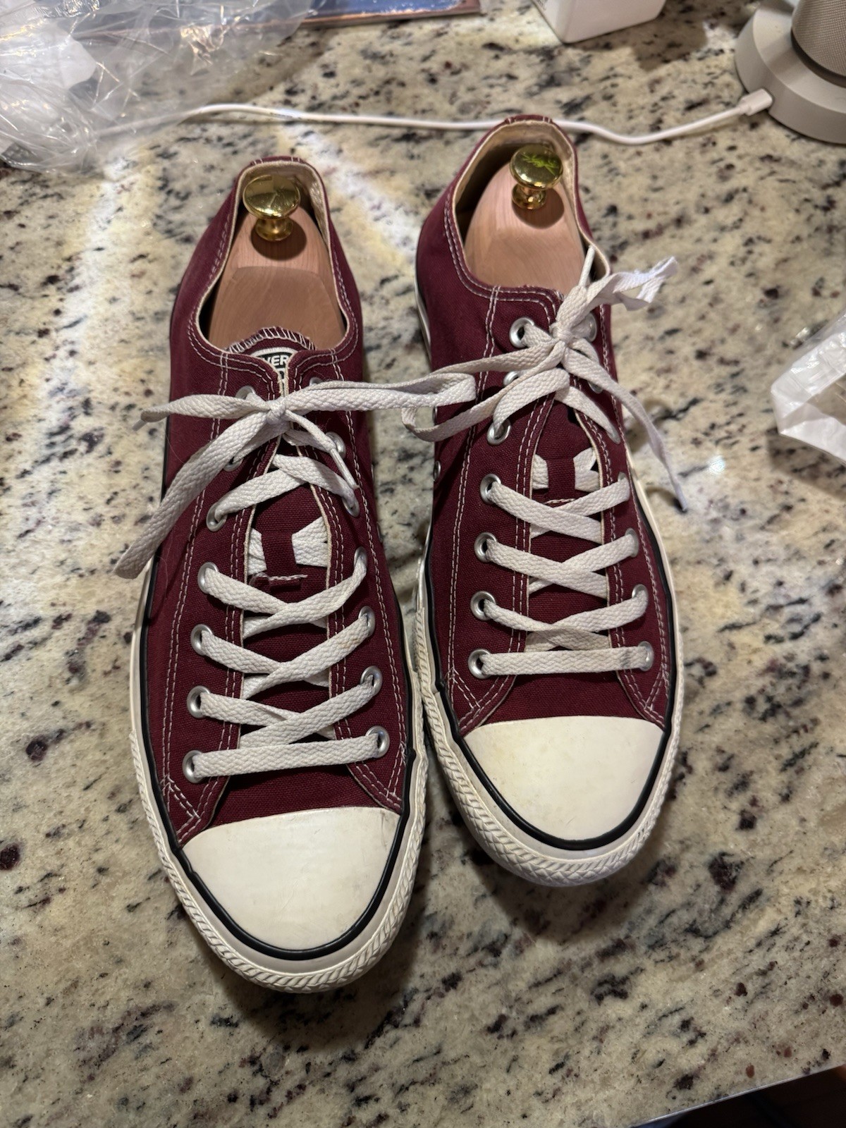 Vintage Converse All Star Chuck Taylor Maroon Low Top Made in USA M 13 W 15