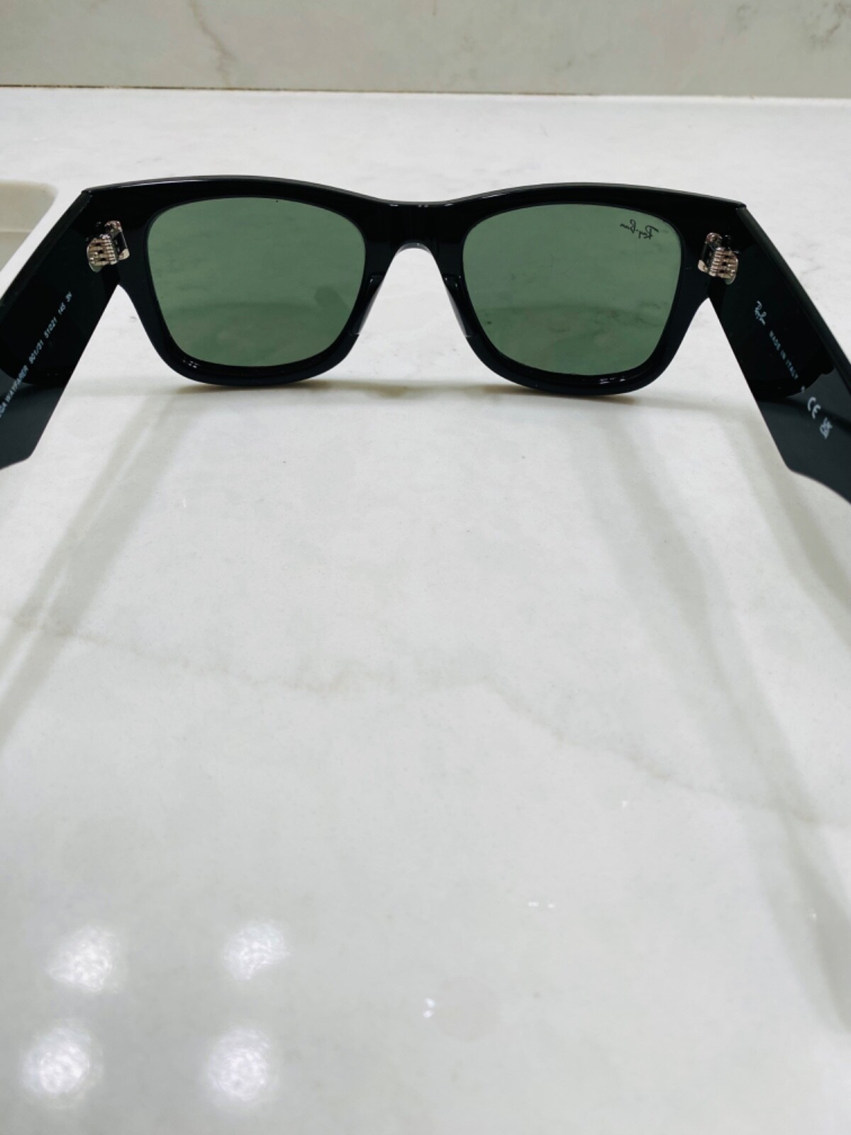 Ray-Ban RB0840S 901/31 51-21 Unisex Square Sunglasses – Black/Green