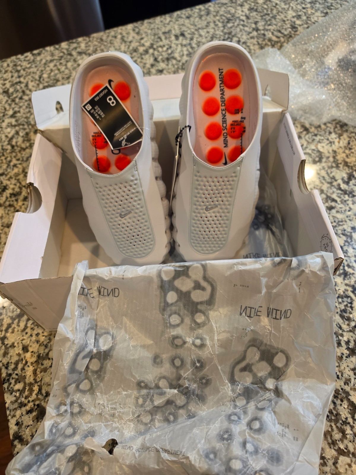 Nike Mind 001 Men Slides Smoke Grey/Chrome Color Size 8m