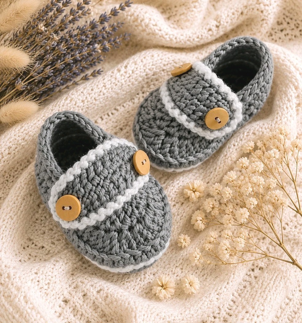 HandmadeCrochet Baby Booties 0-3 months Baby Shower Baby Gift