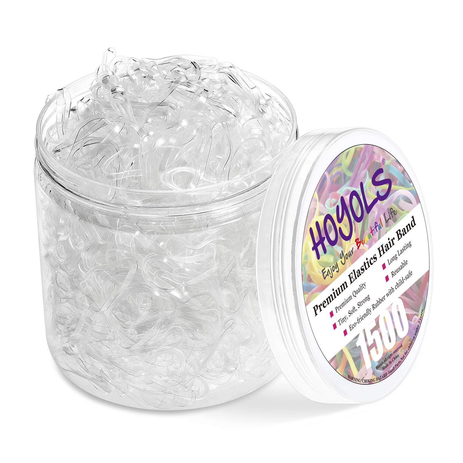 Clear Hair Ties, 1500 Pcs Small Elastic Rubber Bands | Soft Mini TPU Rubber Band