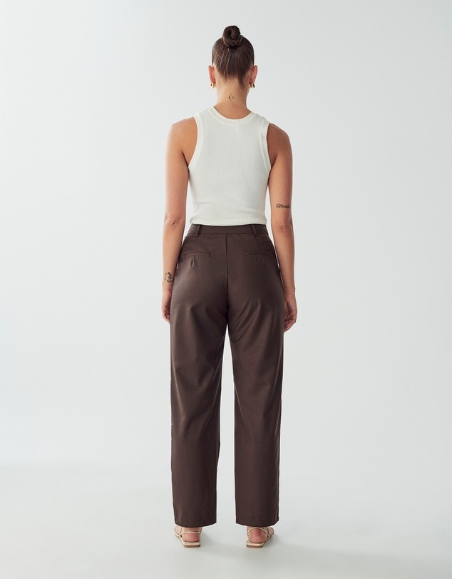 Willa The Label Pants Freya Chocolate Brown Womens Size AU 6 New Tags RRP $99.95