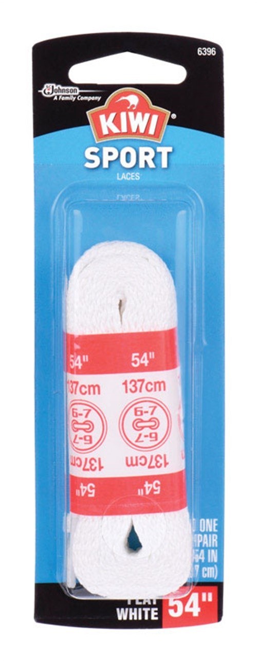 Kiwi 70432 Synthetic Fiber White Flat Sport Shoe Laces 54 in.