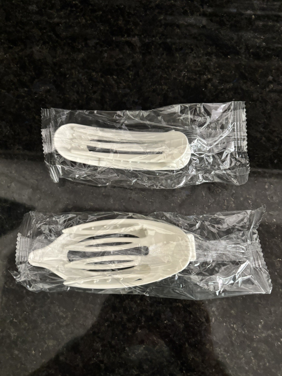 White Flat Hair Claw Clips 2 Pieces 4.7 Inch