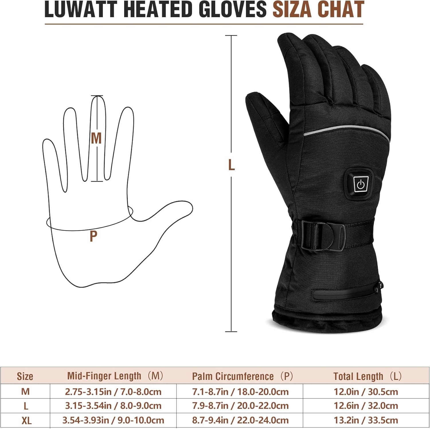 Heated Gloves Touch Screen 3M Thinsulate Waterproof Insulated 4000mAh Battery x2