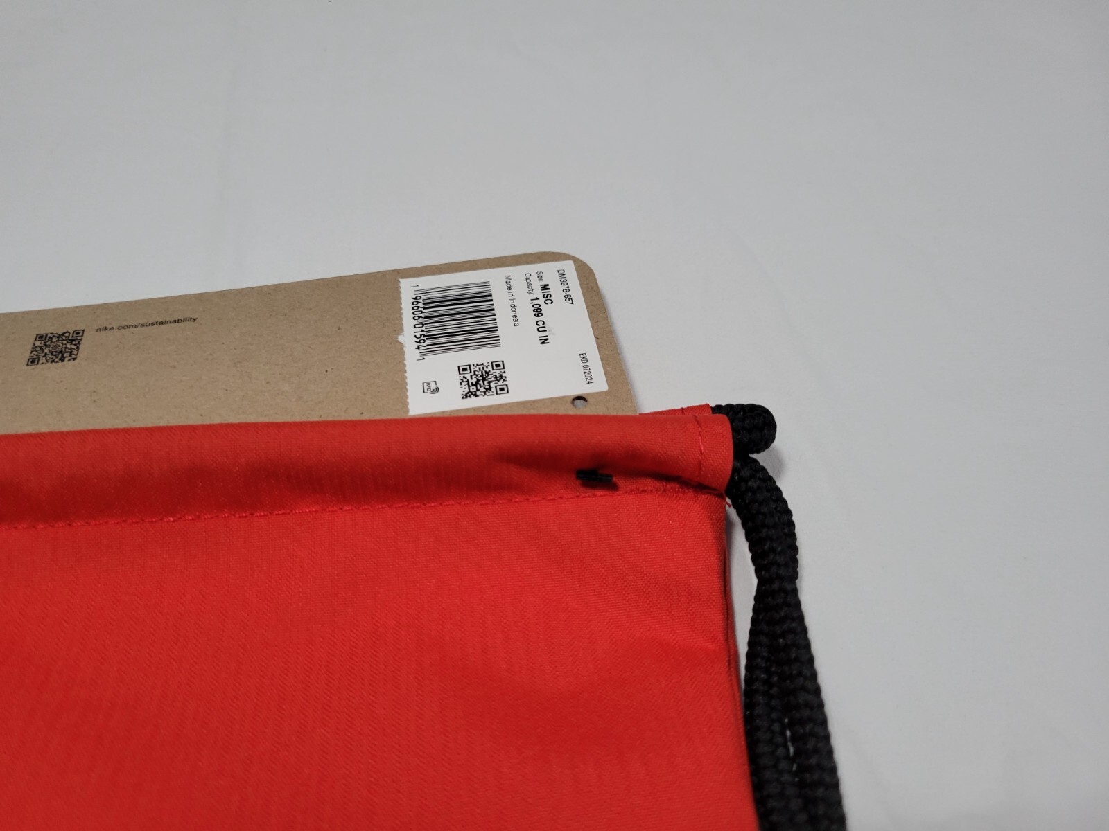 Nike Brasilia Drawstring Backpack Bag Training Gym Sports walk Sack Red-Black